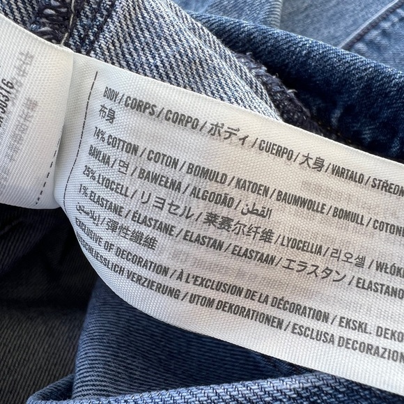 Abercrombie & Fitch Jeans Size 4 27 Mom High Rise Baggy Tie Blue Buttonfly Denim - Picture 6 of 6